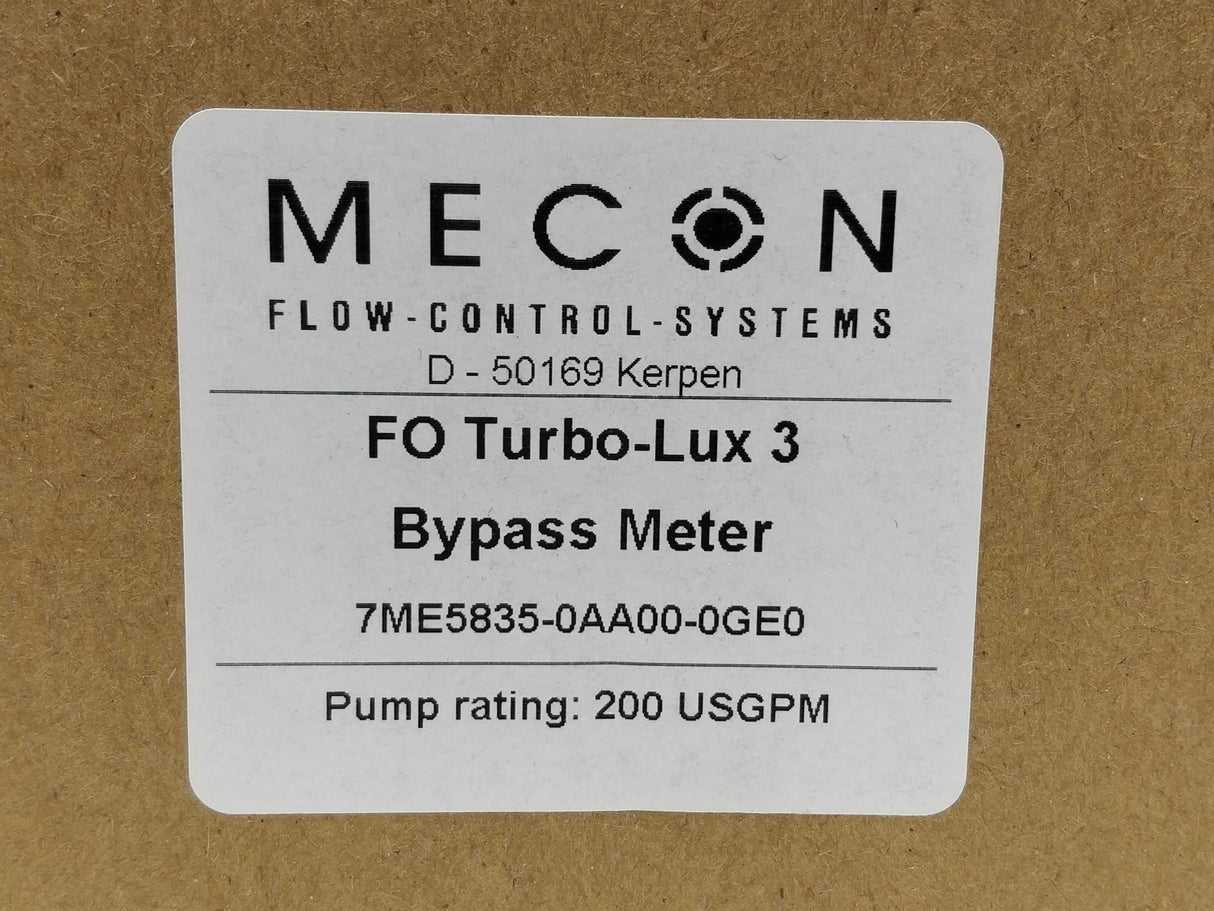 MECON 7ME5835-0AA00-0GE0 Turbo-Lux 3 Bypass Meter