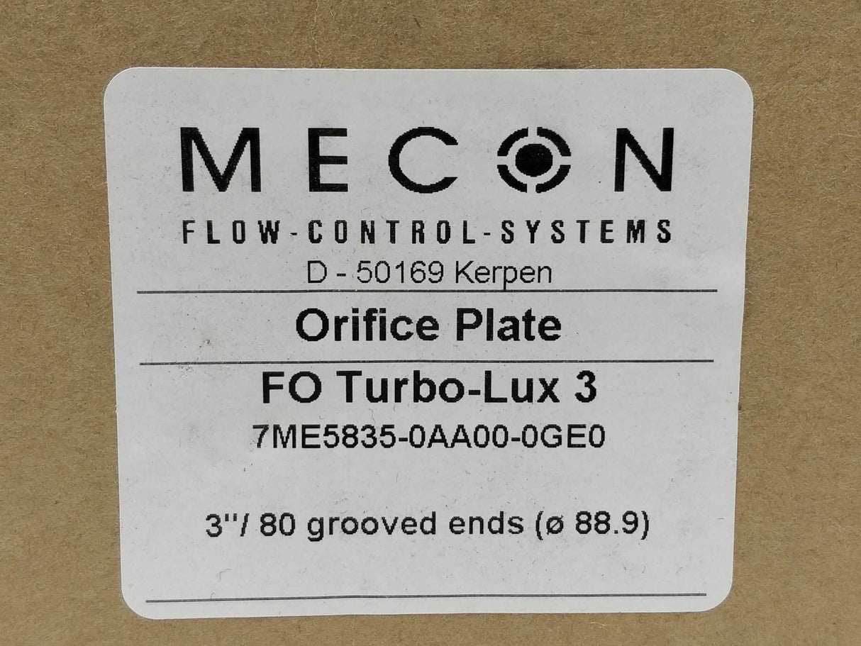 MECON 7ME5835-0AA00-0GE0 FO Turbo-Lux 3 Orifice Plate