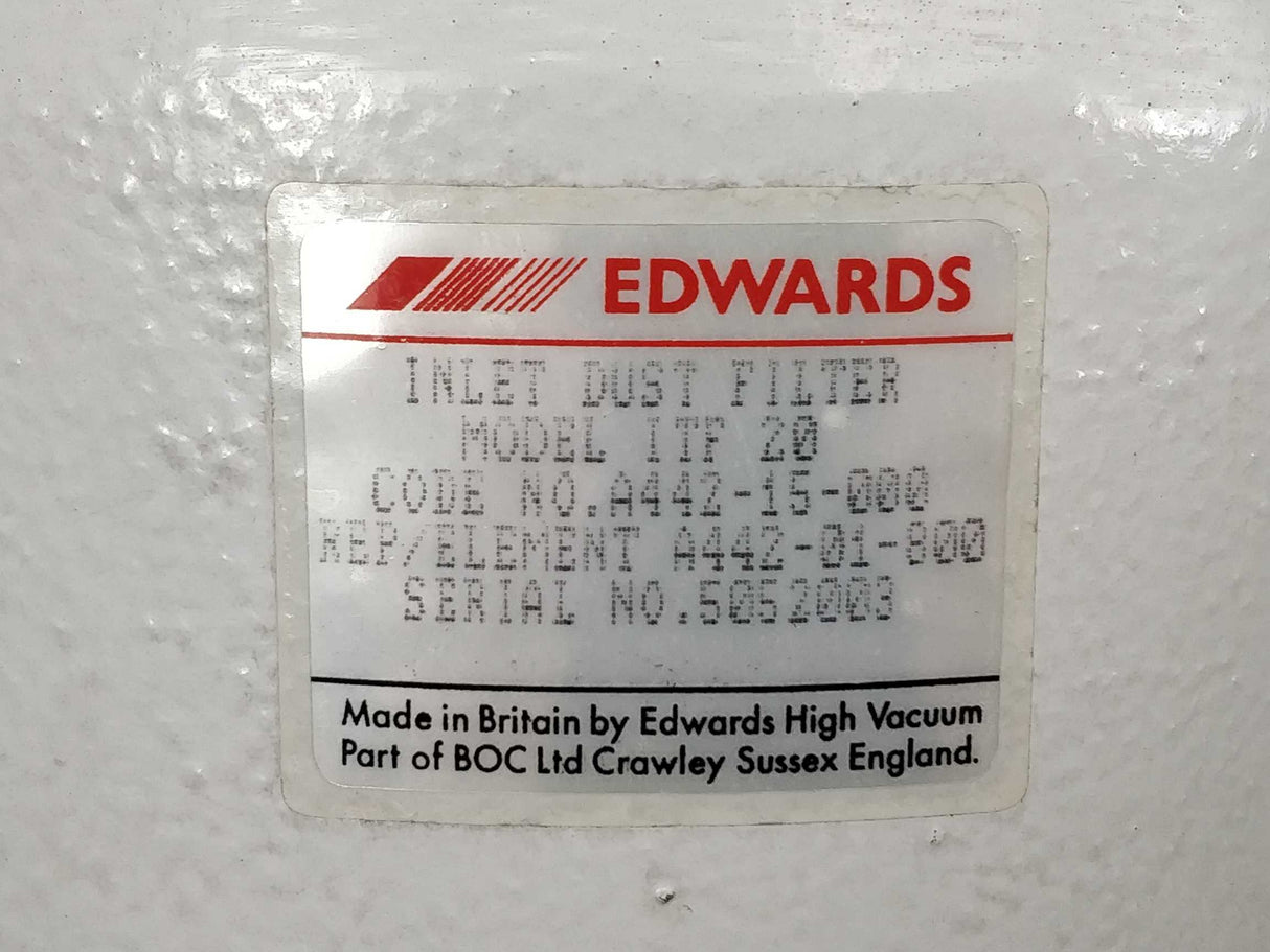 Edwards A442-15-000 ITF 20 Inlet dust filter