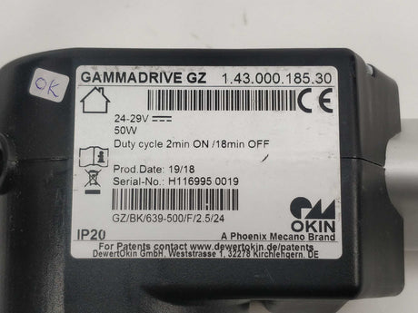 OKIN GZ/BK/639-500/F/2.5/24 Gammadrive GZ 24-29V 50W
