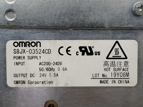 OMRON S8JX-03524CD 24V 1.5A Power supply