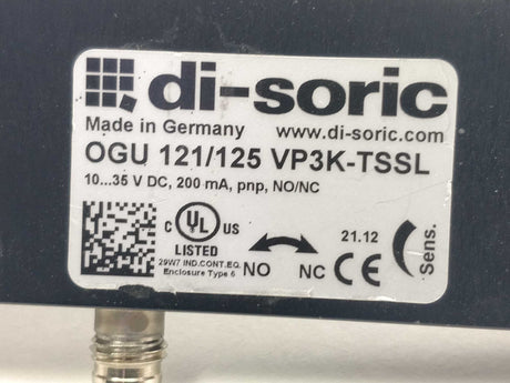 Di-Soric 203596 OGU 121/125 VP3K-TSSL Fork light barriers