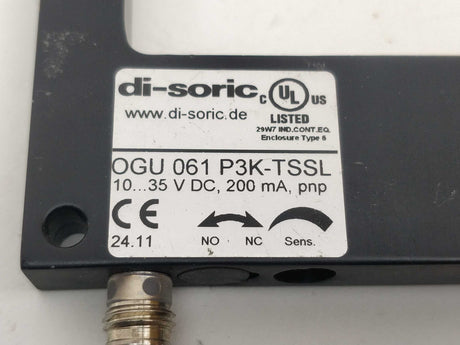 Di-Soric OGU 061 P3K-TSSL Fork Light Barrier
