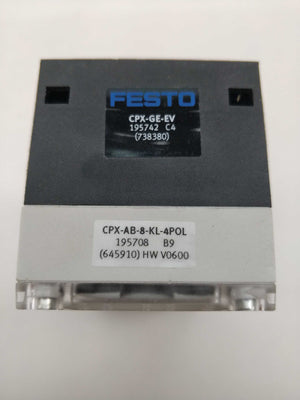 Festo 195708 CPX-AB-8-KL-4POL With 195742 CPX-GE-EV
