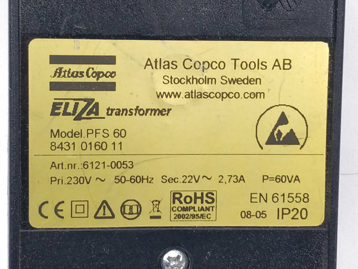Atlas Copco 6121-0053 PFS 60 ELIZA transformer & controller CBE 50