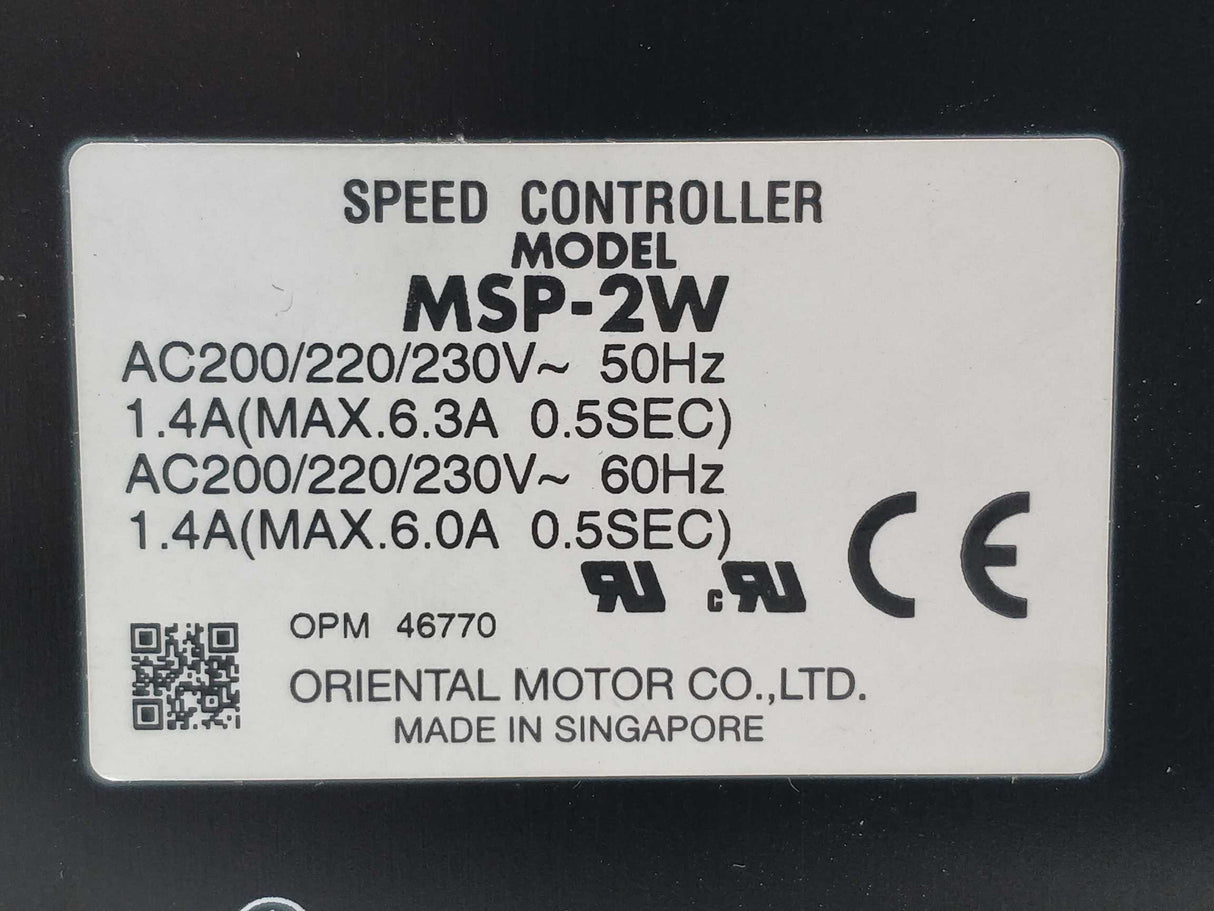 Oriental Motor MSP-2W SPEED CONTROLLER