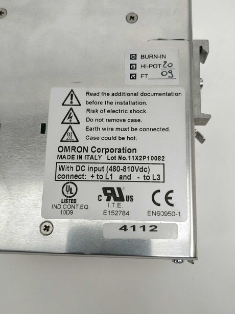 OMRON S8VT-F48024E Power Supply Input 400-500 V 3 AC out: 24V 20A