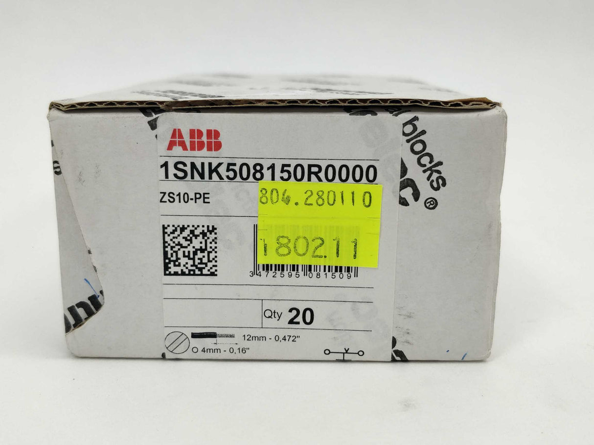 ABB 1SNK508150R0000 ZS10-PE. 20 Pcs