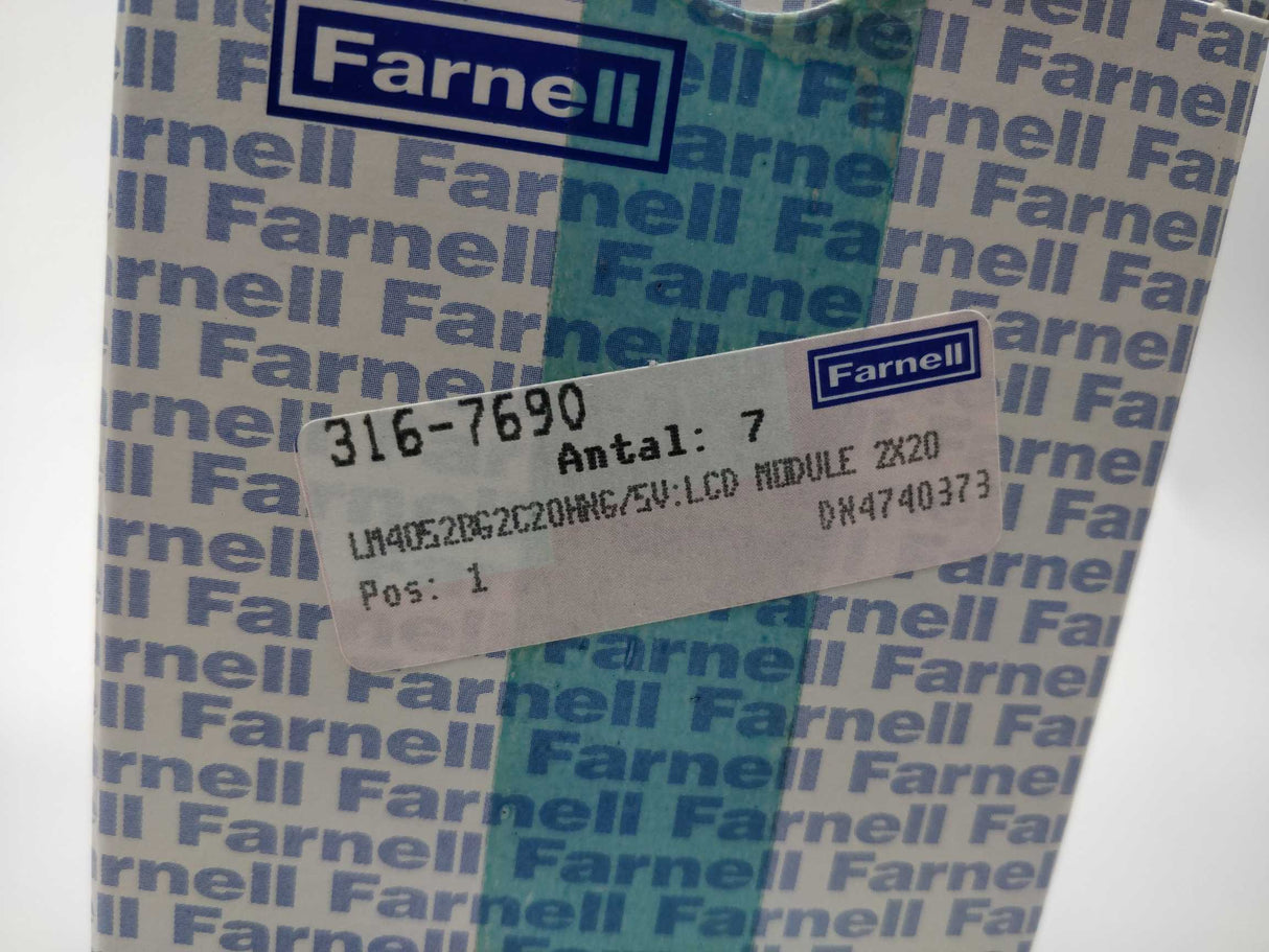 Farnell 316-7690 LCD Module 2X20 7 Pcs.