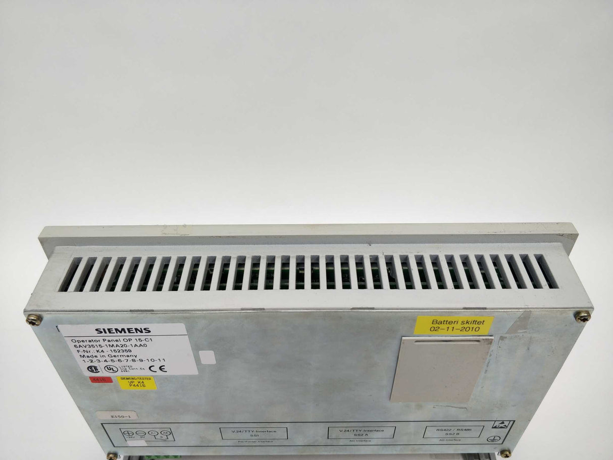 Siemens 6AV3515-1MA20-1AA0 OP 15-C1 Operator Panel