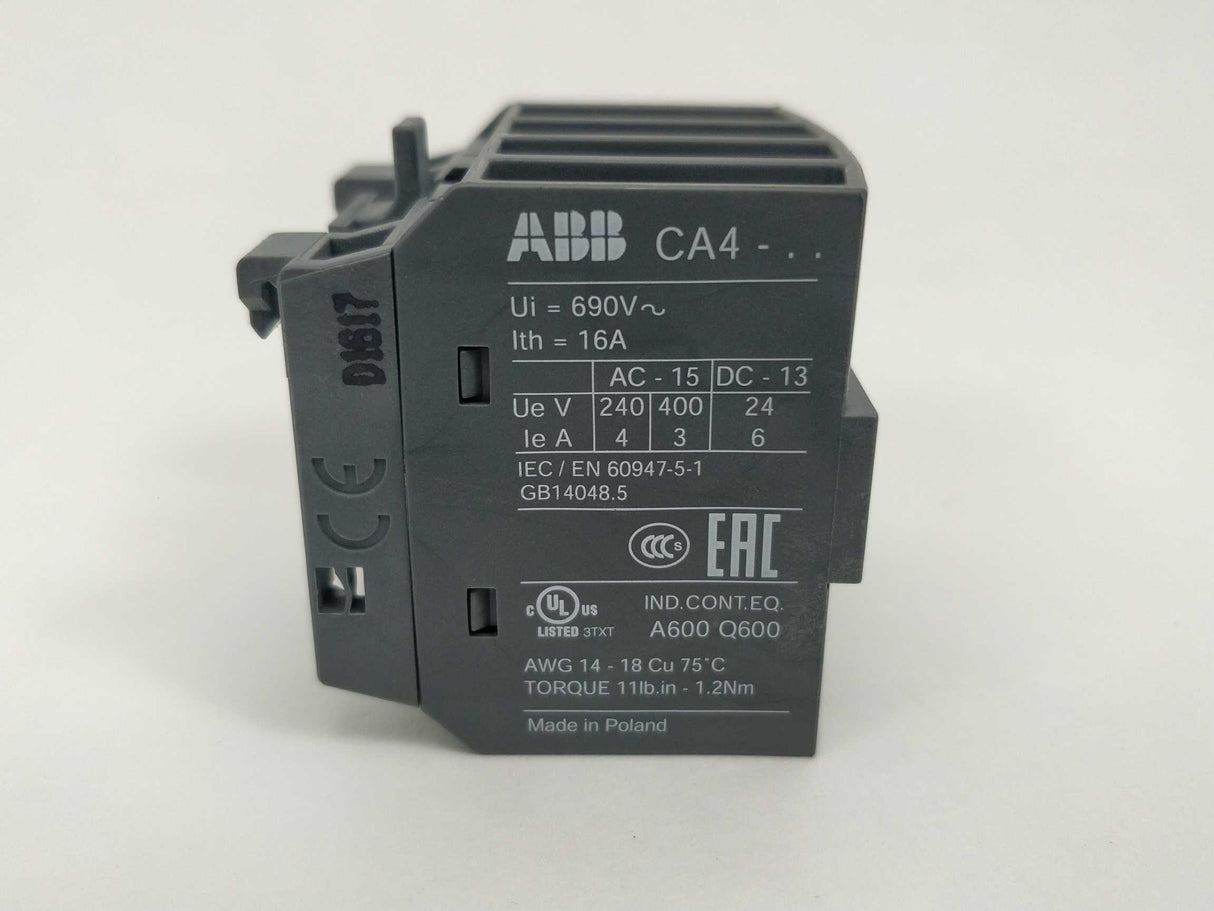 ABB 1SBN010140R1022 CA4-22E auxiliary contact block