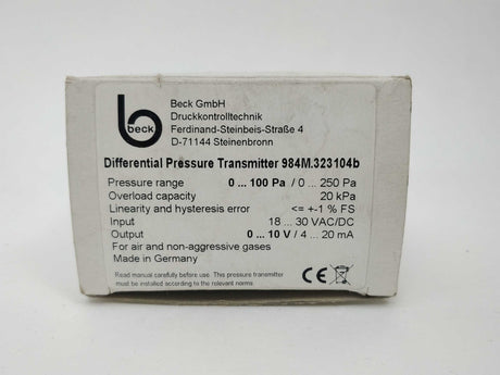 Beck 984M.323104b Differential Pressure Transmitter.