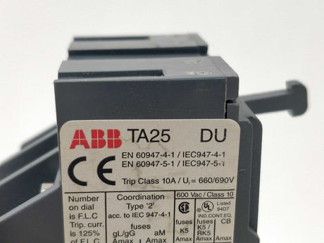 ABB TA25 DU Overload Relay 10A 660/690V