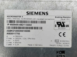 Siemens 6SE6400-4BD11-0AA0 MICROMASTER 4