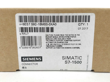 Siemens 6ES7592-1BM00-0XA0 Connector (Pushin-Type)