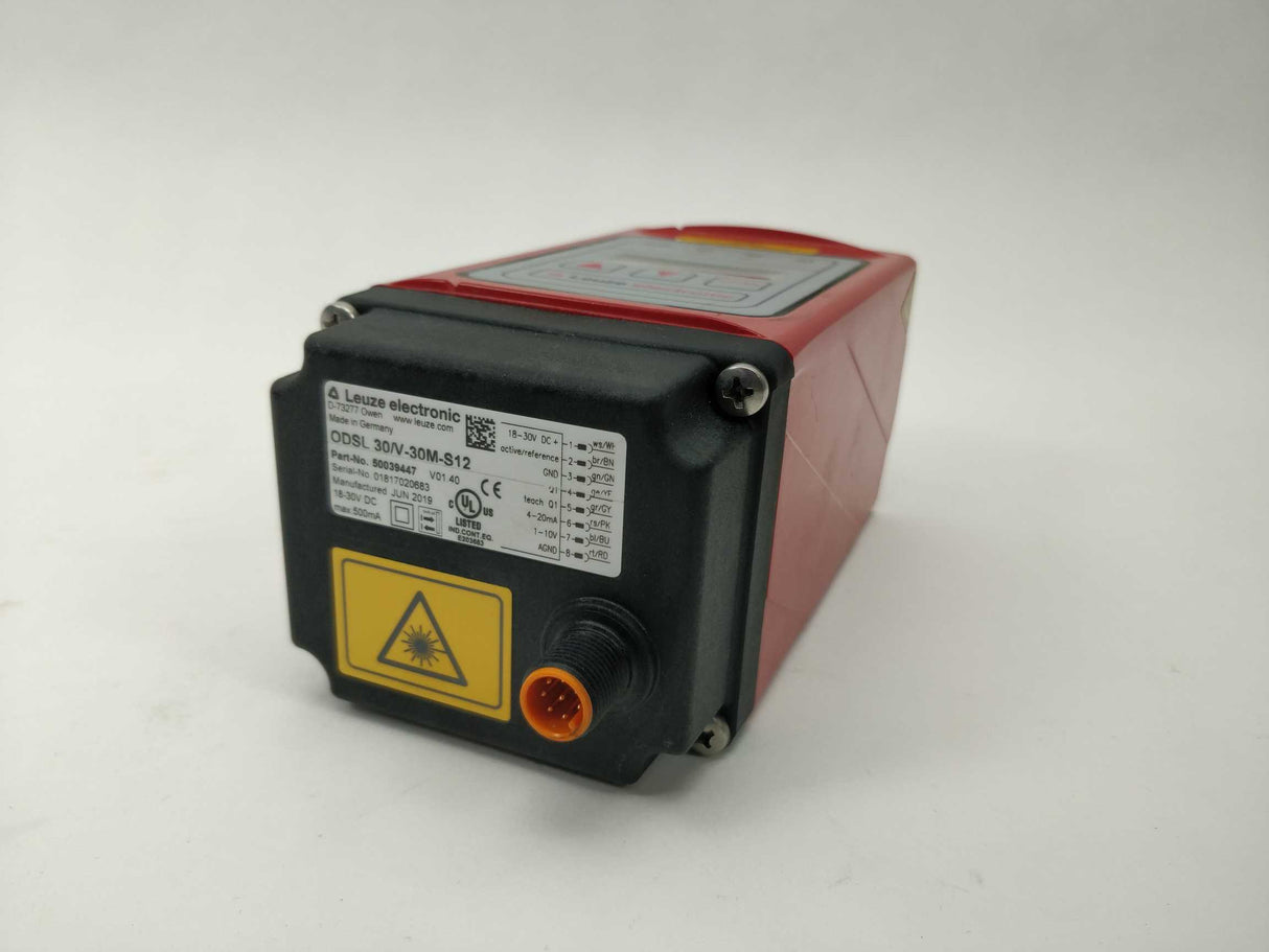 Leuze Electronic 50039447 ODSL 30/V-30M-S12 Optical Distance Sensor