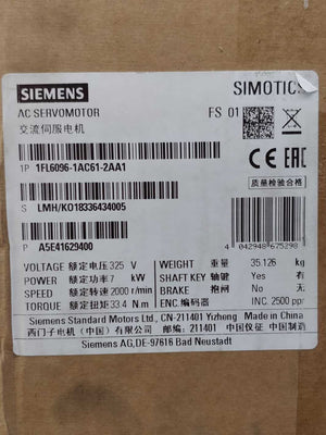 Siemens 1FL6096-1AC61-2AA1 Servo motor