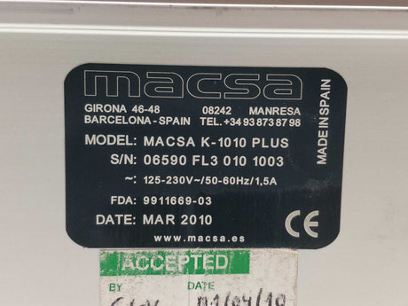 Macsa K-1010 Plus Laser system