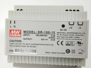 Mean Well DR-100-15 Power supply output: 15V 6.5A