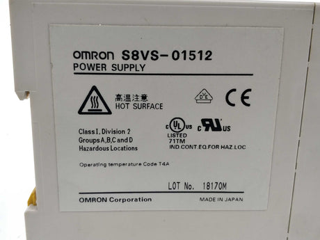 OMRON S8VS-01512 Power Supply DC 12 V 1.2A