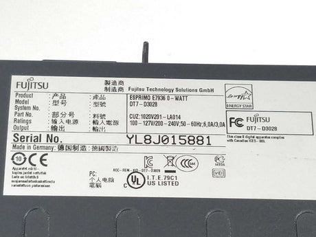 Fujitsu DT7-D3028 ESPRIMO E7936 0-Watt