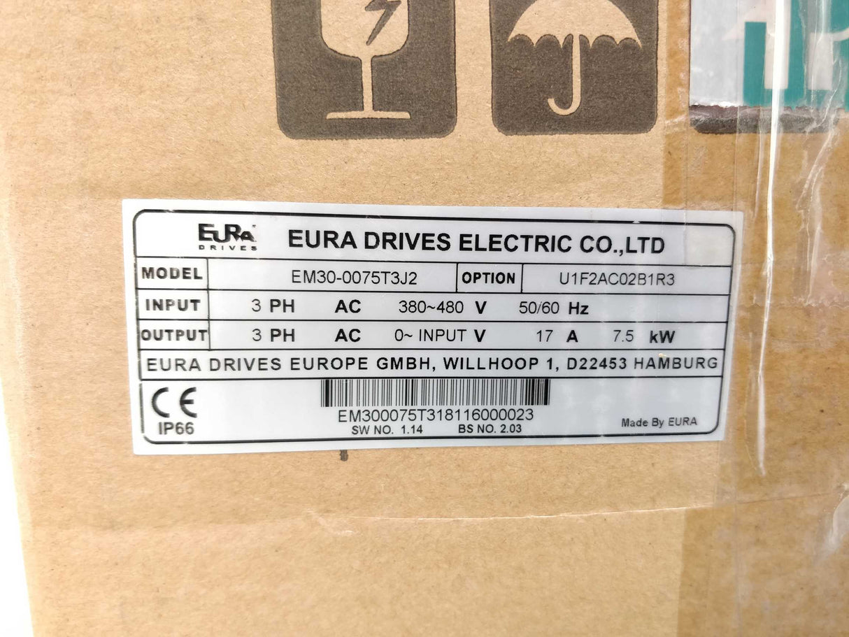 EURA DRIVES EM30-0110T3J2 U1F2AC02B1R3