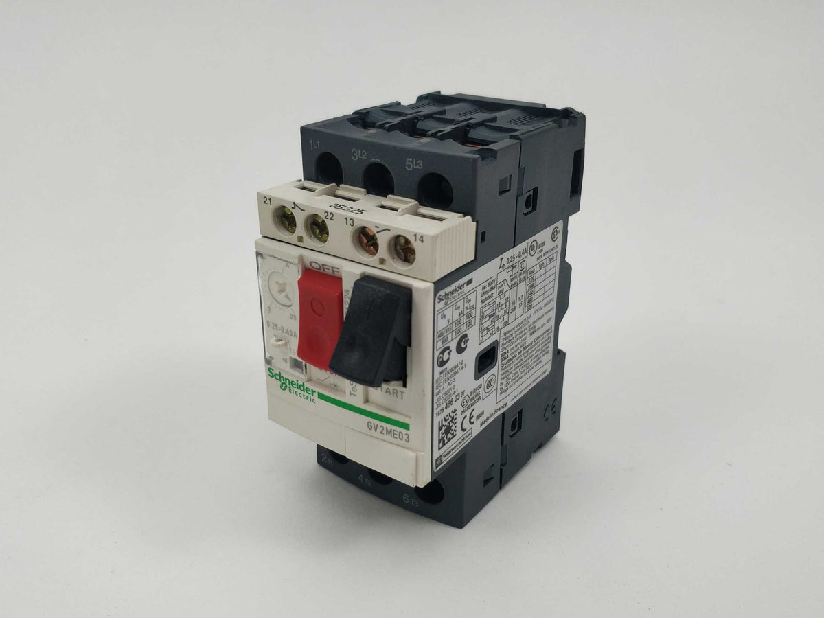Schneider Electric GV2ME03 Motor circuit breaker.  0.25-0.40A