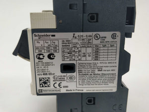 Schneider Electric GV2ME03 Motor circuit breaker.  0.25-0.40A