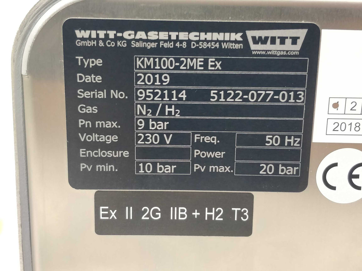 witt gasetechnik KM100-2ME Ex Gas Mixer Pn max. 9bar