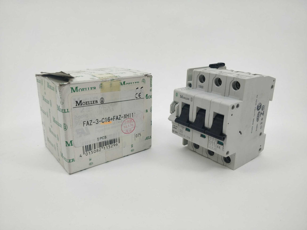 MOELLER FAZ-3-C16 with FAZ-XHI11 Circuit Breaker