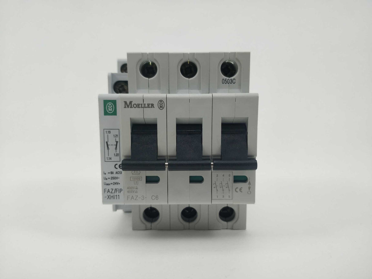 MOELLER FAZ-3-C6 with FAZ/FIP-XHI11 Miniature Circuit Breaker