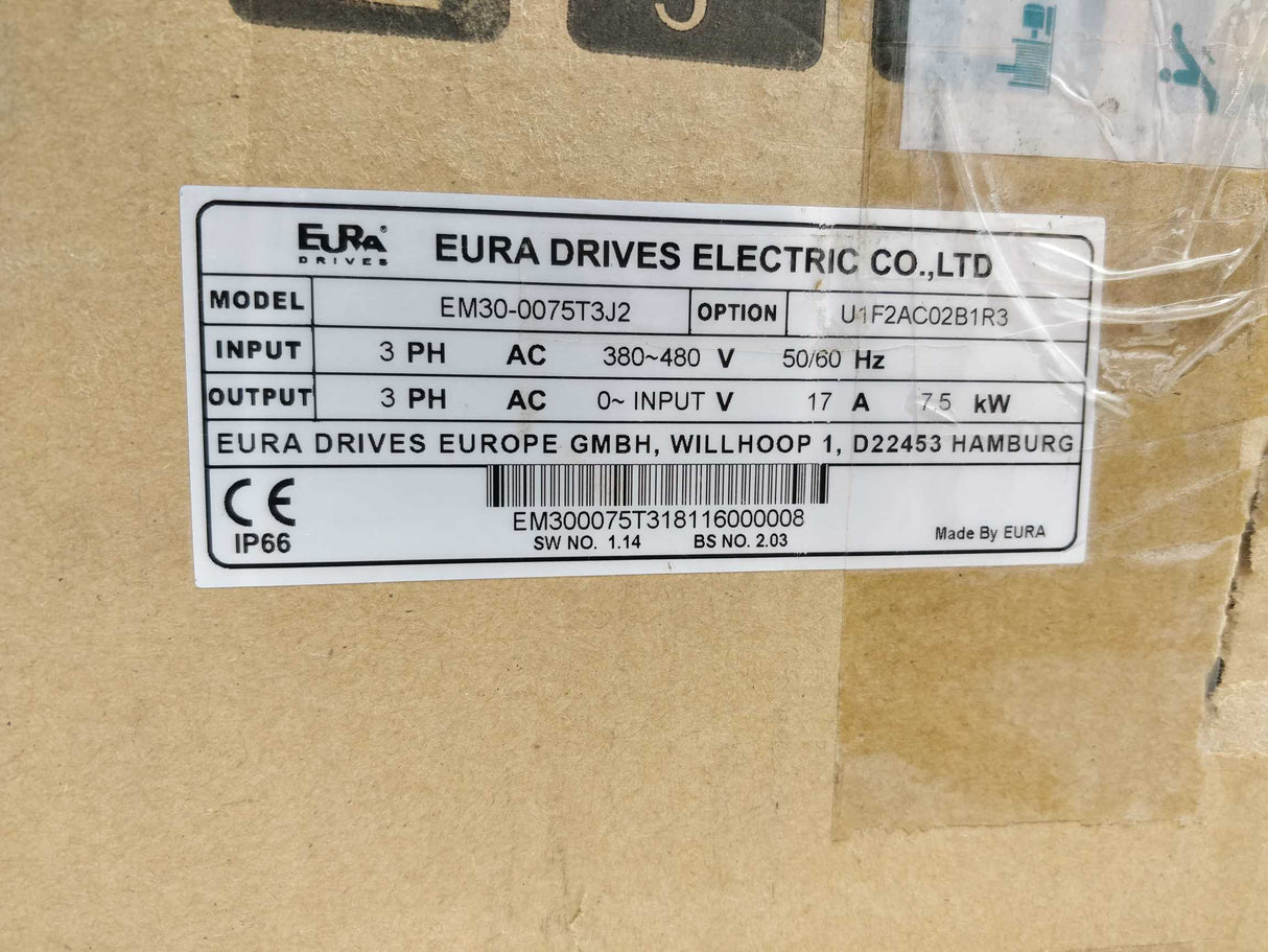 EURA DRIVES EM30-0075T3J2 U1F2AC02B1R3