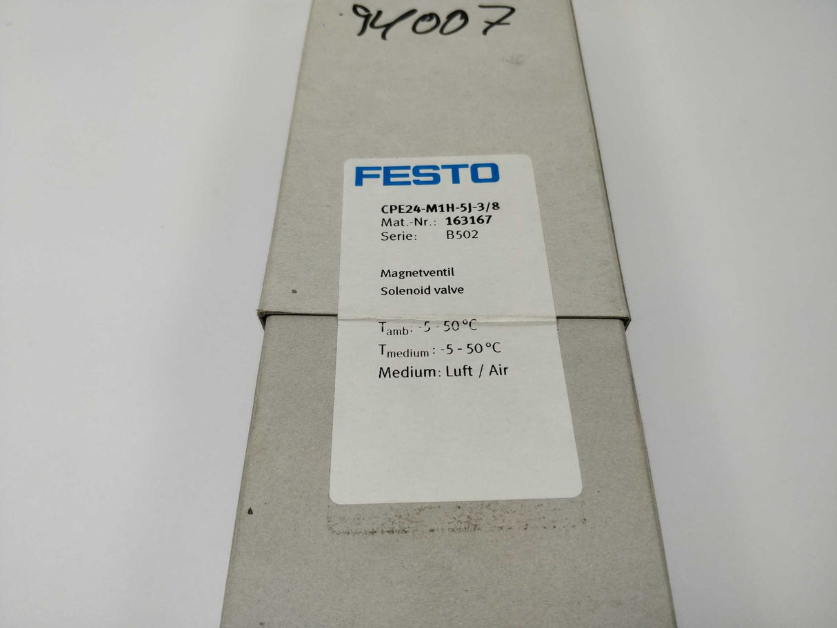 Festo 163167 CPE24-M1H-5J-3/8 Air solenoid valve