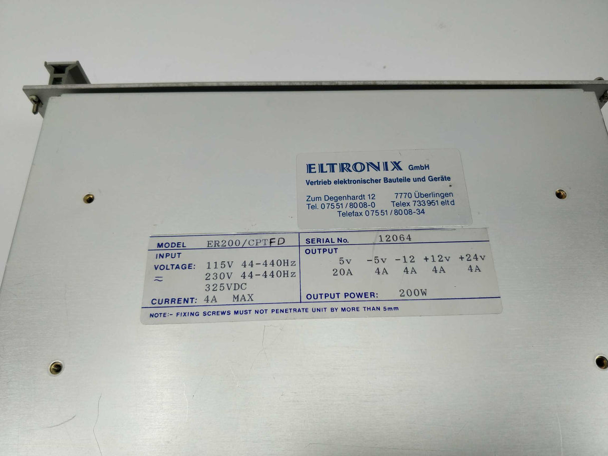 ELTRONIX ER200/CPTFD 115-230V 44-440HZ 4A Max