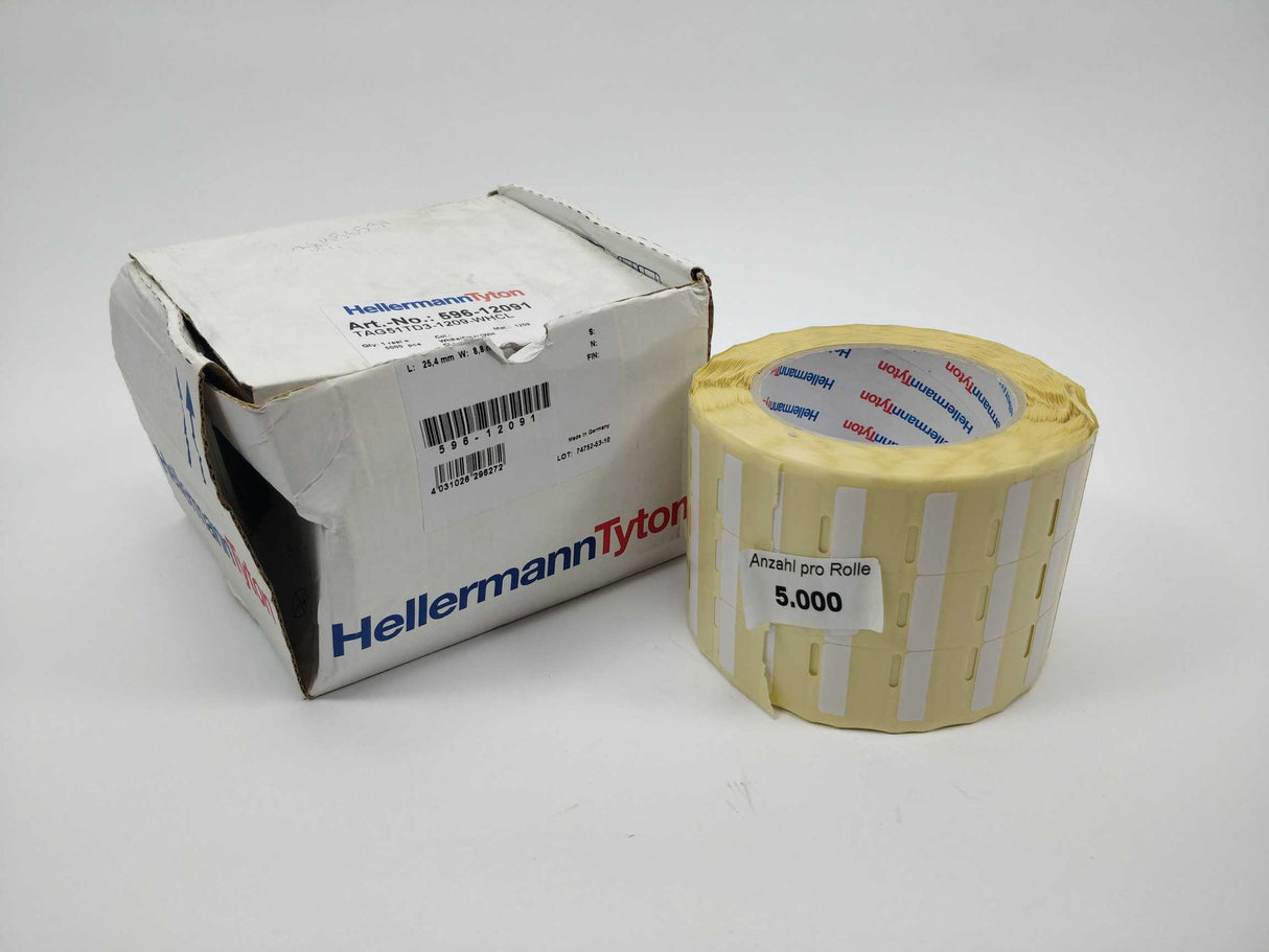 HellermannTyton 596-12091 TAG51TD3-1209-WHCL Cable label, self laminating