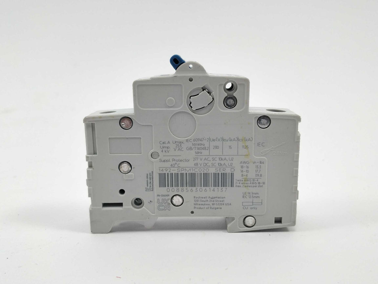 AB 1492-SPM1C020 Supplemental Circuit Breaker Ser.D. C2A