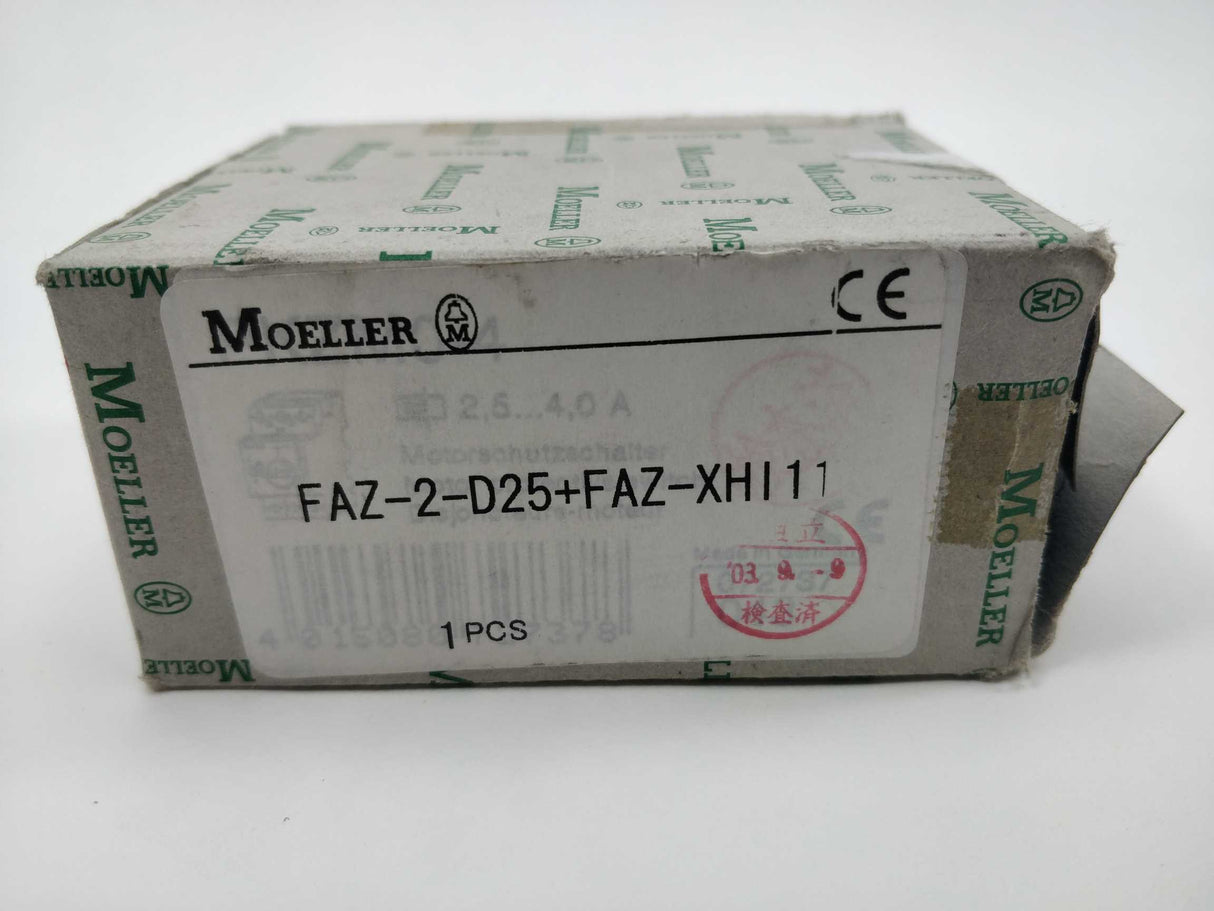 MOELLER FAZ-2-D25 Circuit Breaker with FAZ-XHI11 Auxiliary contact