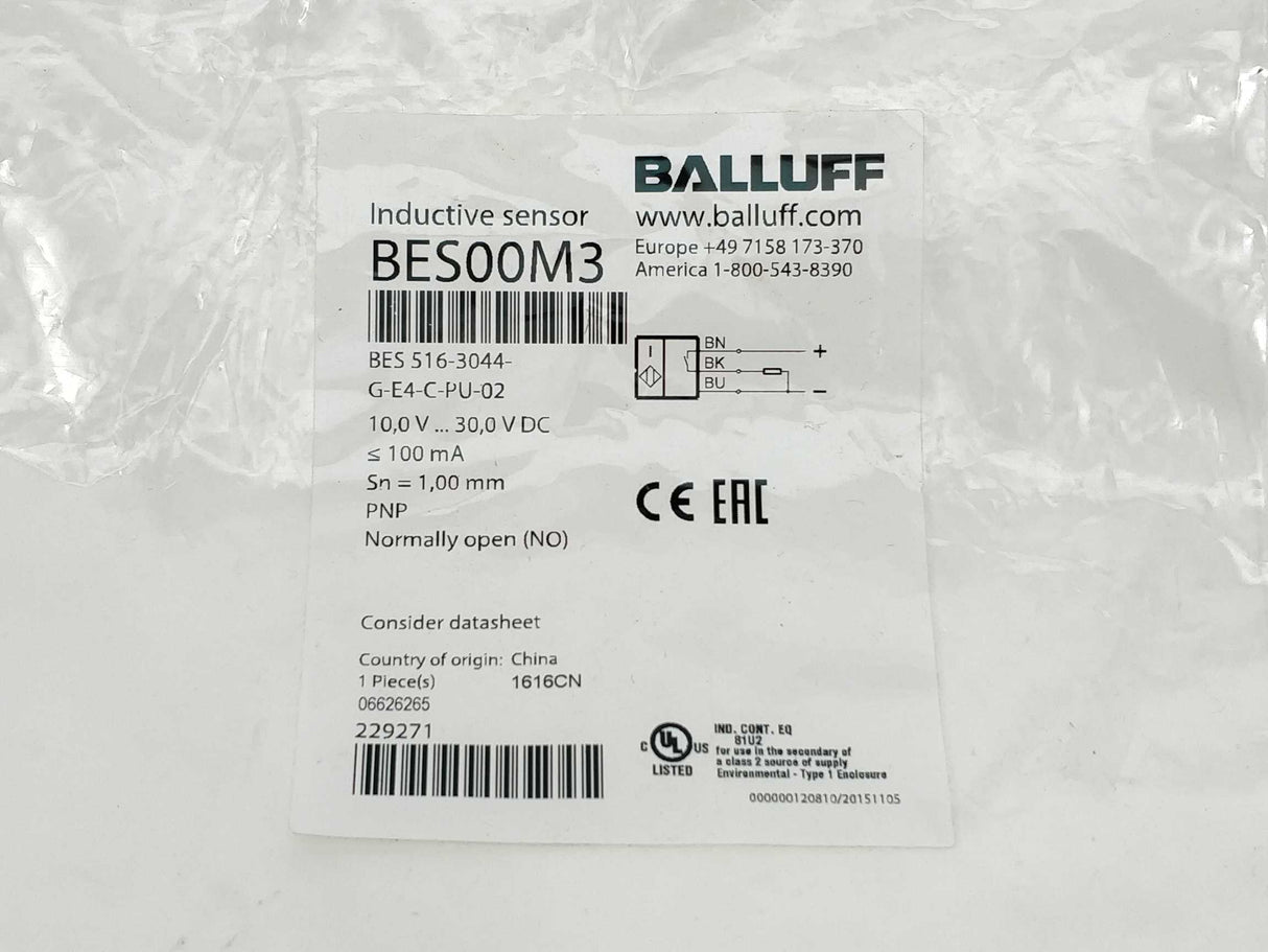 BALLUFF BES00M3 Inductive sensor BES 516-3044-G-E4-C-PU-02