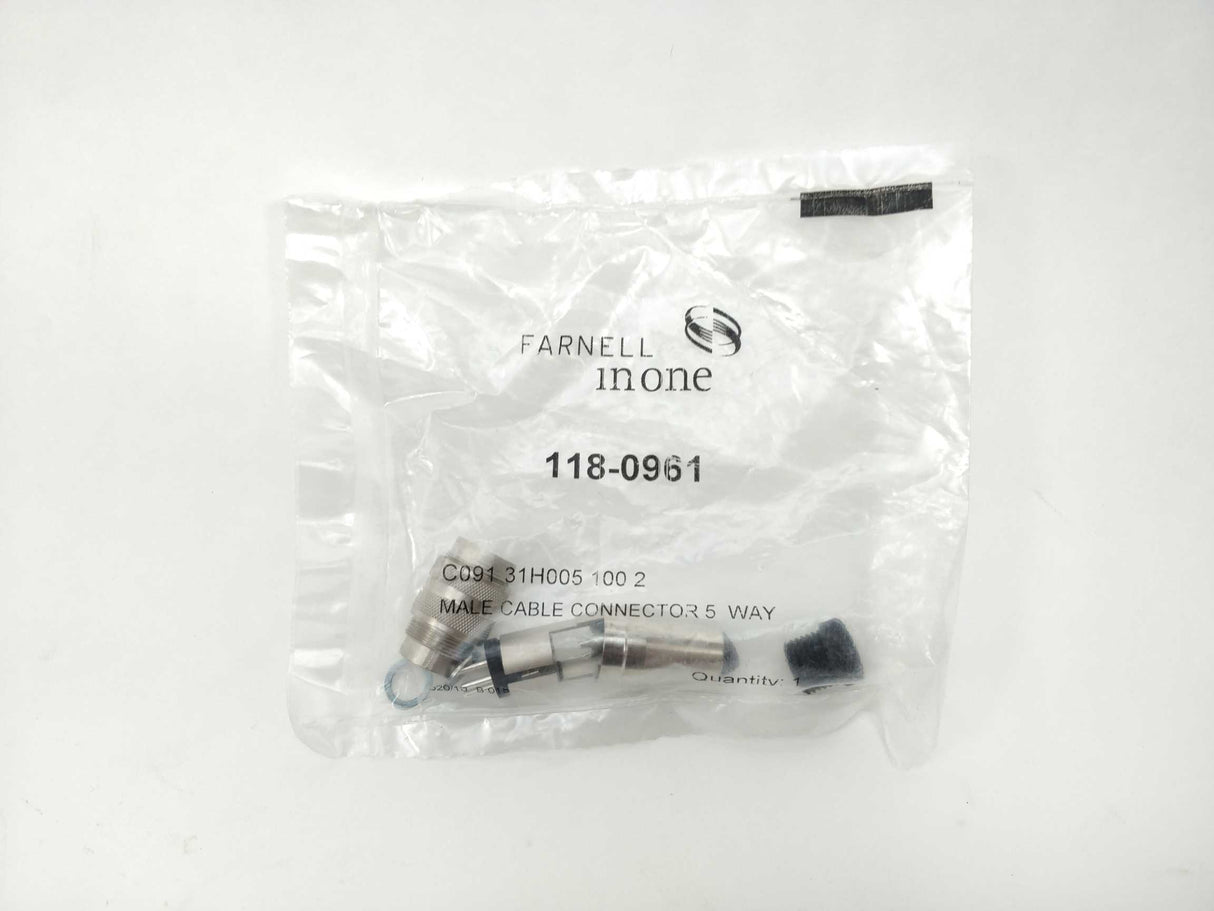Farnell C09131H0051002. 118-0961 C09131H0051002 Male cable connector 5 way