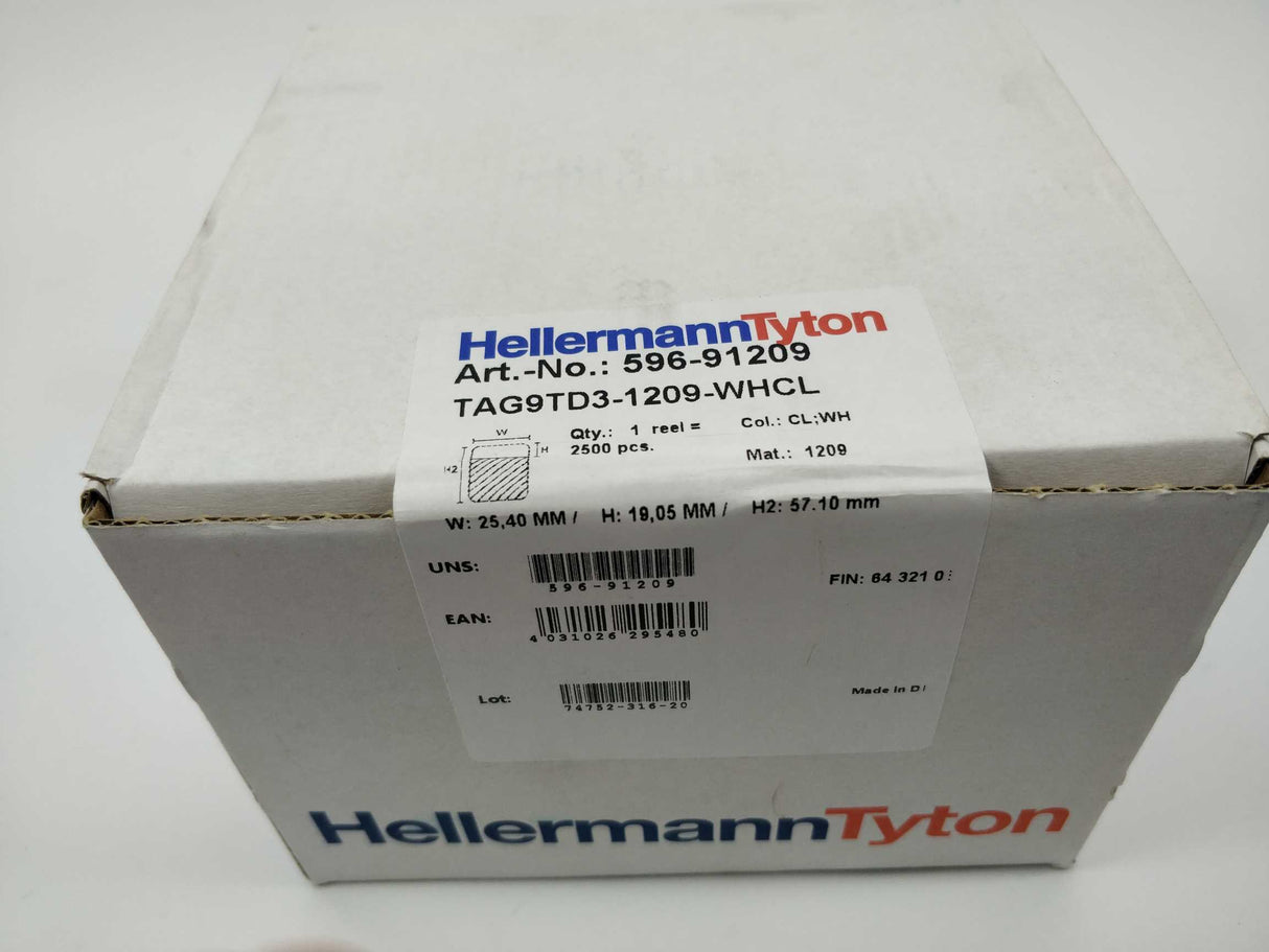 HellermannTyton 596-91209 TAG9TD3-1209-WHCL, Cable label, self laminating