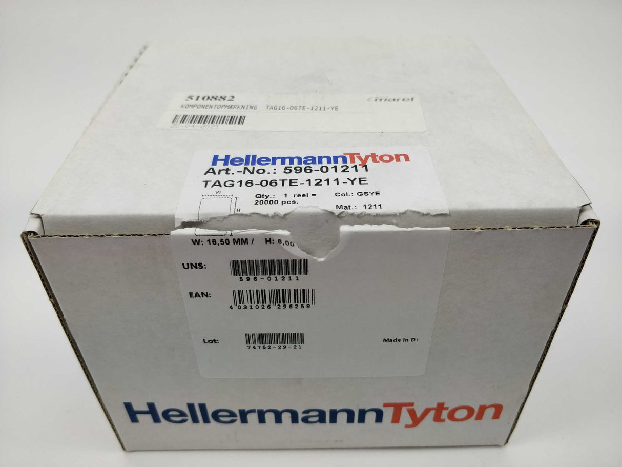 HellermannTyton 596-01211 TAG16-06TE-1211-YE, Laser printer label
