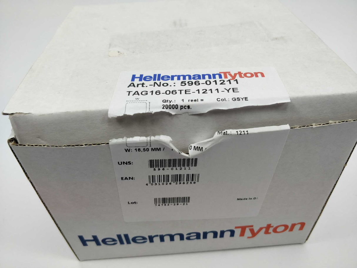 HellermannTyton 596-01211 TAG16-06TE-1211-YE, Laser printer label