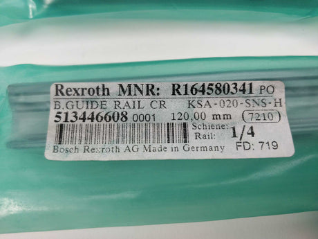 Bosch Rexroth R164580341 B. Guide Rail CR KSA-020-SNS-H 120mm. 4 Pcs