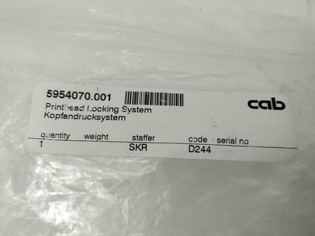 CAB 5954070.001 Printhead Locking System