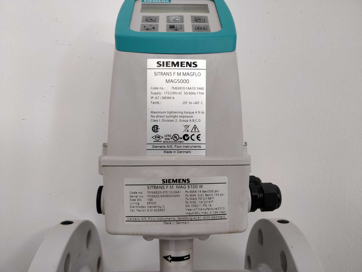 Siemens 7ME6910-1AA10-1AA0 MAG5000 7ME6520-3TC12-2AA1 MAG 5100 W Flow sensor