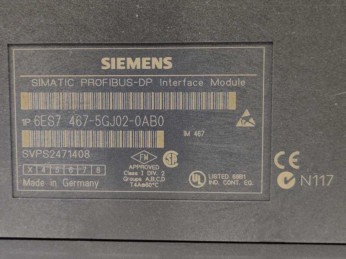 Siemens 6ES7467-5GJ02-0AB0 SIMATIC S7-400, Interface IM467 PROFIBUS DP