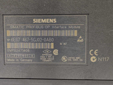 Siemens 6ES7467-5GJ02-0AB0 SIMATIC S7-400, Interface IM467 PROFIBUS DP