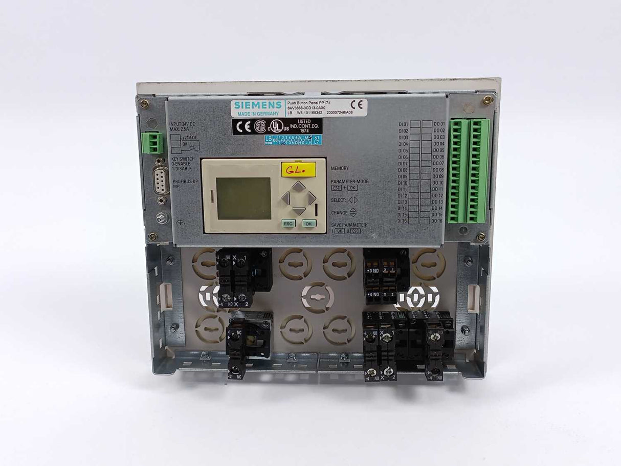 Siemens 6AV3688-3CD13-0AX0 Push Button Panel PP17-I