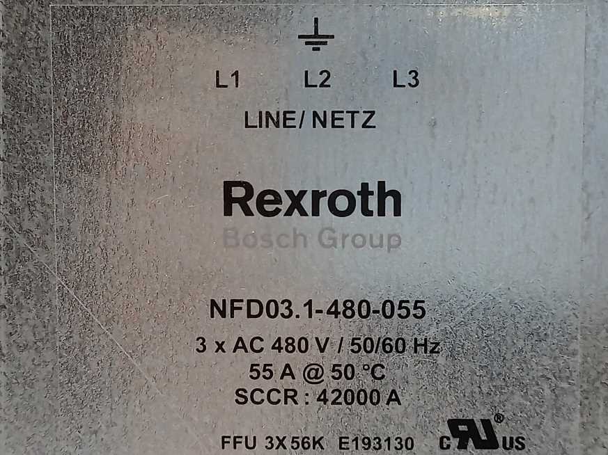 Bosch Rexroth R911286920 POWER-LINE FILTER, NFD03.1-480-055