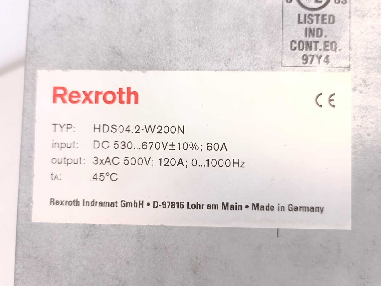 Rexroth Indramat R911190016 HDS04.2-W200N-HS56-01-FW, AC CONTROLLER